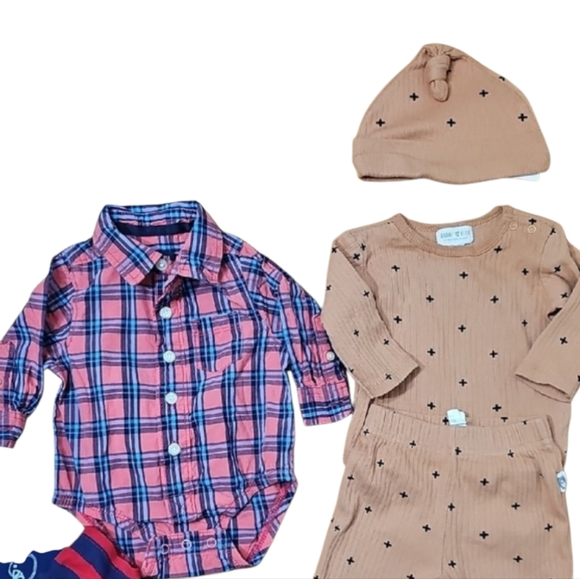 Baby Boy Plaid Shirt and Baby Outfit Set Size 3 To 6 Months - Picture 2 of 3